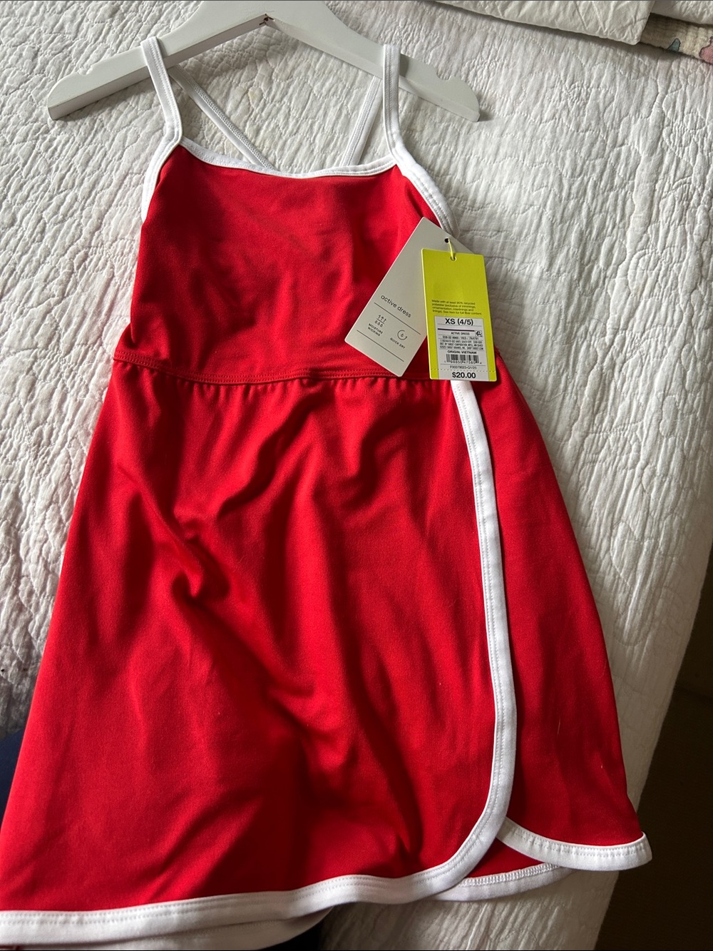 All In Motion Kids Red Active Dress with White Trim